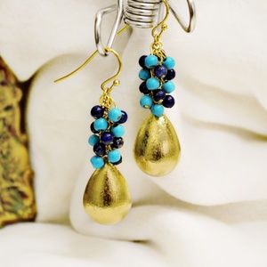 Gorgeous Lapis & Gold drop Earring